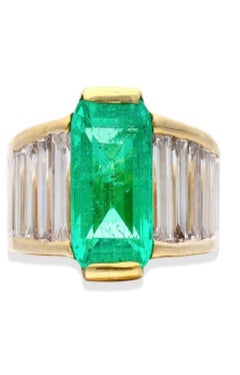 Gold, 3.20ct Colombian Emerald and Diamond Ring