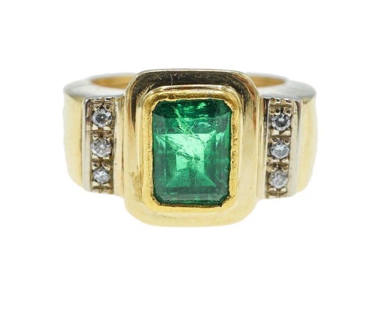 Gold, Emerald and Diamond Ring For Sale at 1stDibs