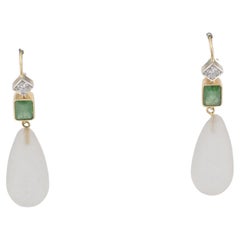 Gold Emerald Earrings, 11 g