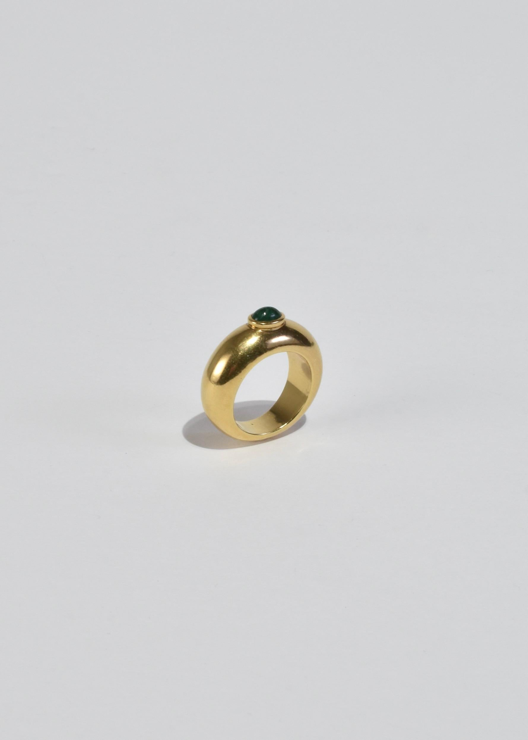 Women's or Men's Gold Emerald Ring