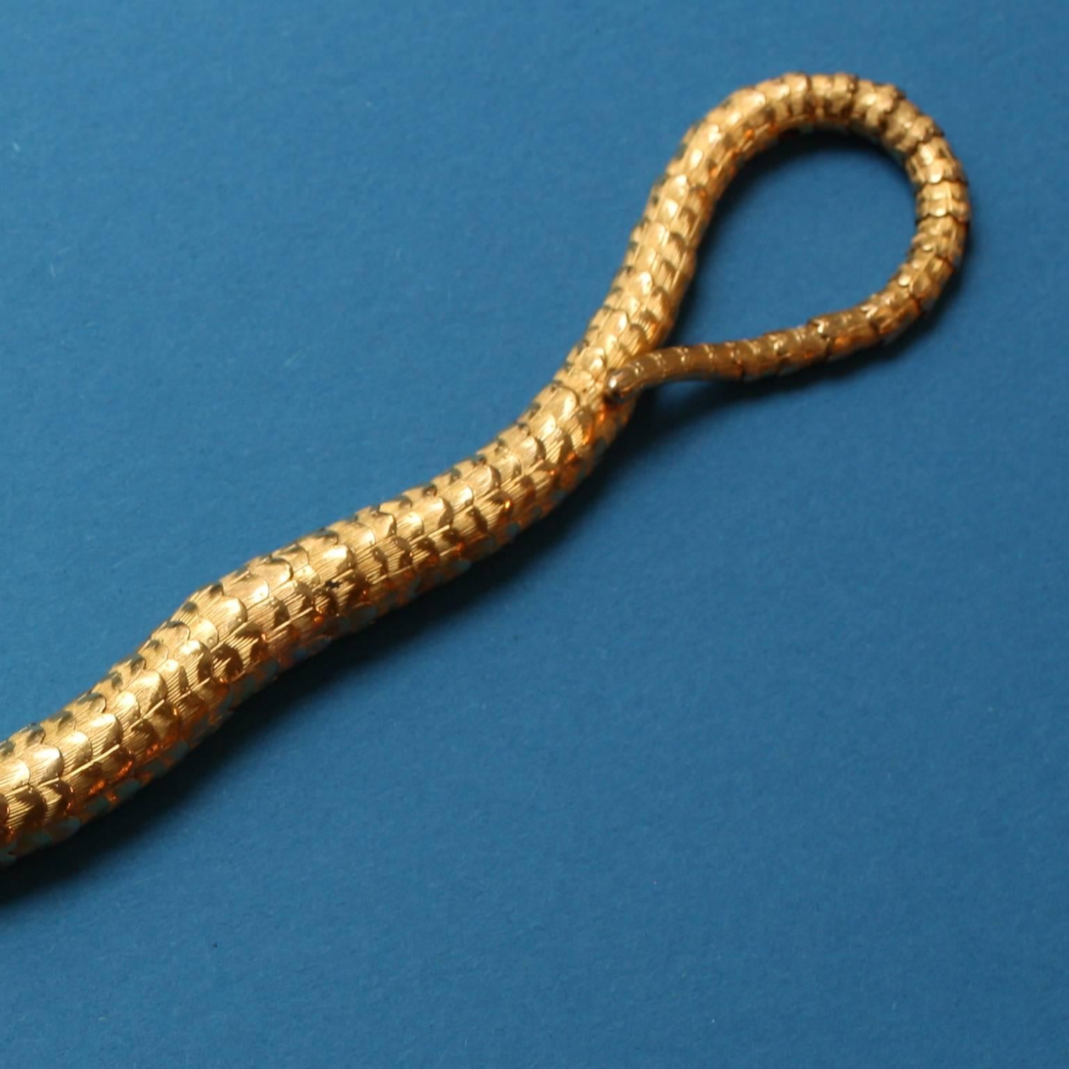 Gold Enamel and Diamond Snake Bracelet 1