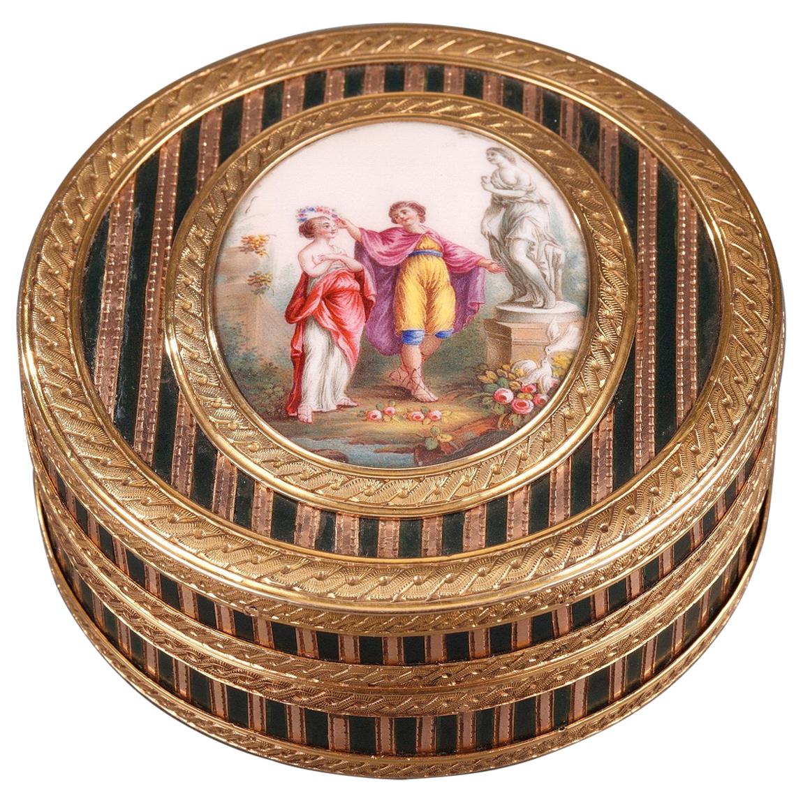 Gold, Enamel, and Lacquer Box, Louis XV Period