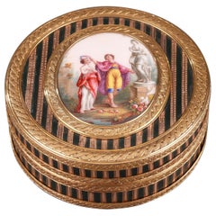 Antique Gold, Enamel, and Lacquer Box, Louis XV Period