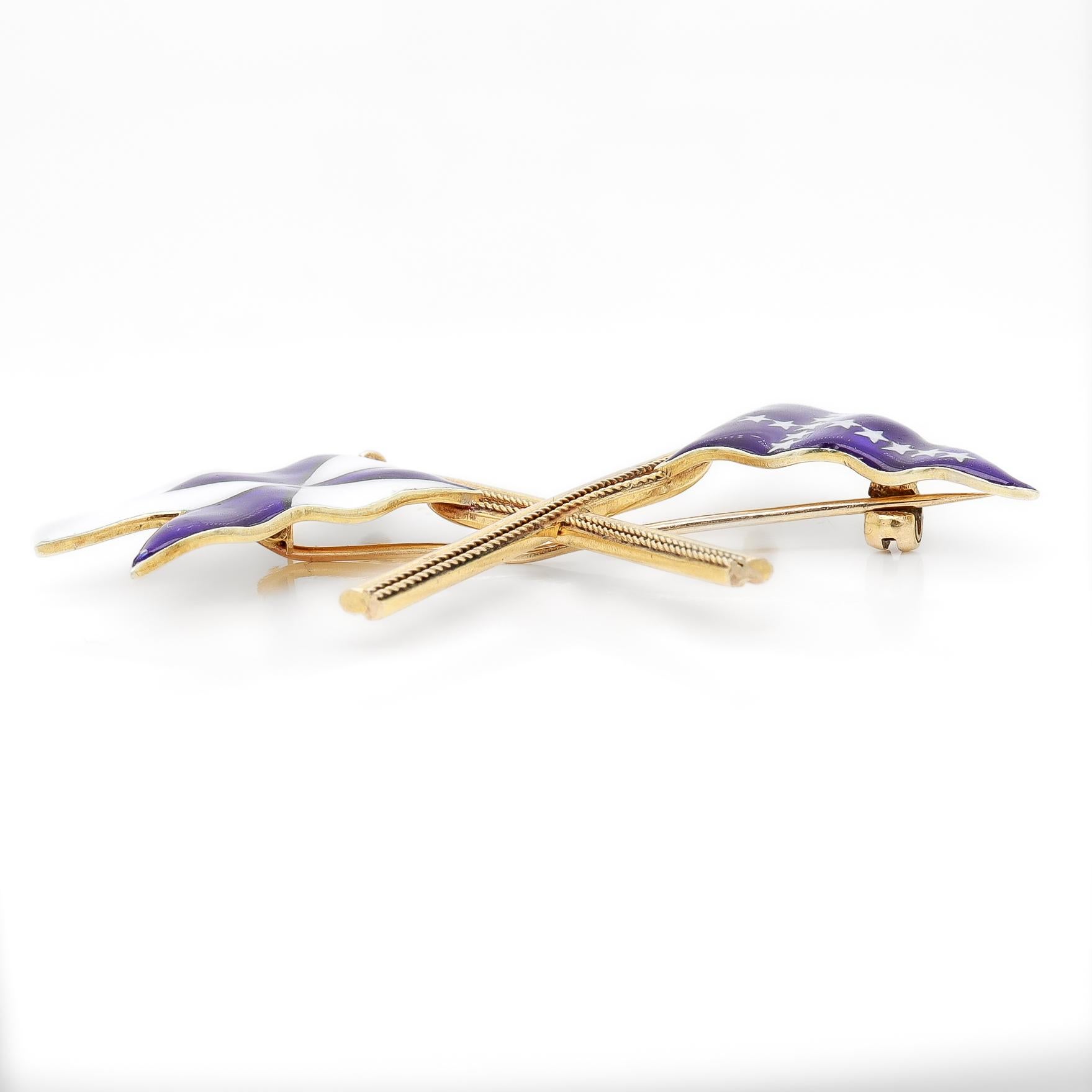 Gold & Enamel Benzie Seawanhaka Corinthian Yacht Club Burgee/Roosevelt Flag Pin For Sale 5