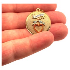 Gold & Enamel I Love You Charm