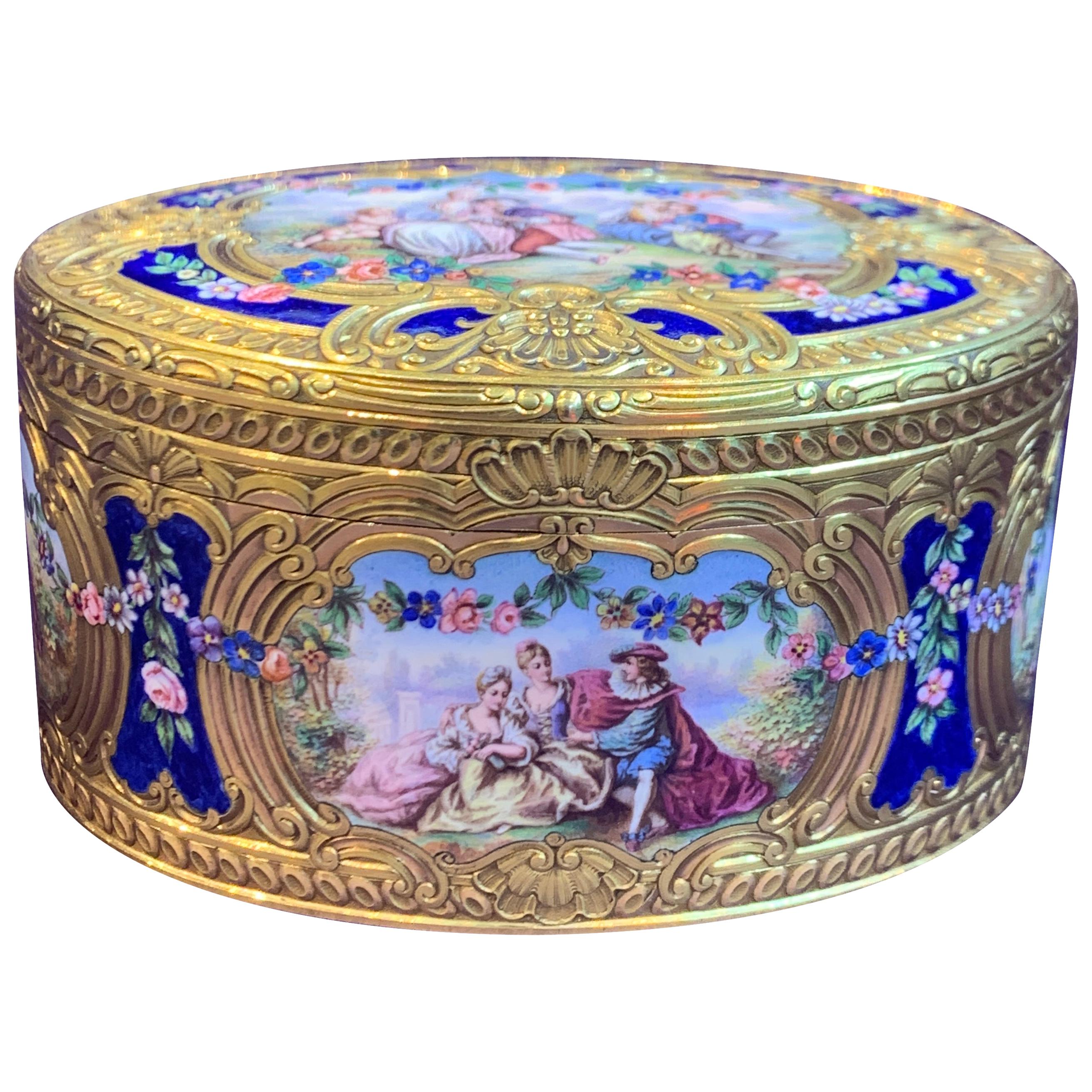 Gold Enamel Snuff Box