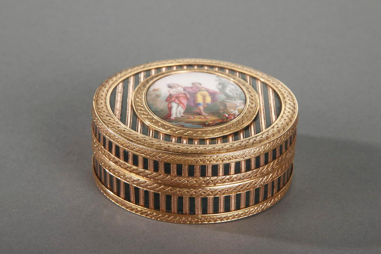 Gold, Enamel, Tortoiseshell and Lacquer Box, Louis XV Period 1