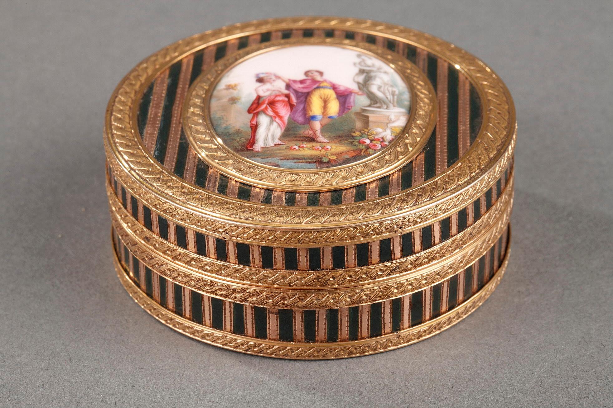 Gold, Enamel, Tortoiseshell and Lacquer Box, Louis XV Period 2