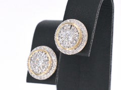 Contemporary 14K Gold Diamond Earrings, 1.20 Carat, New Design