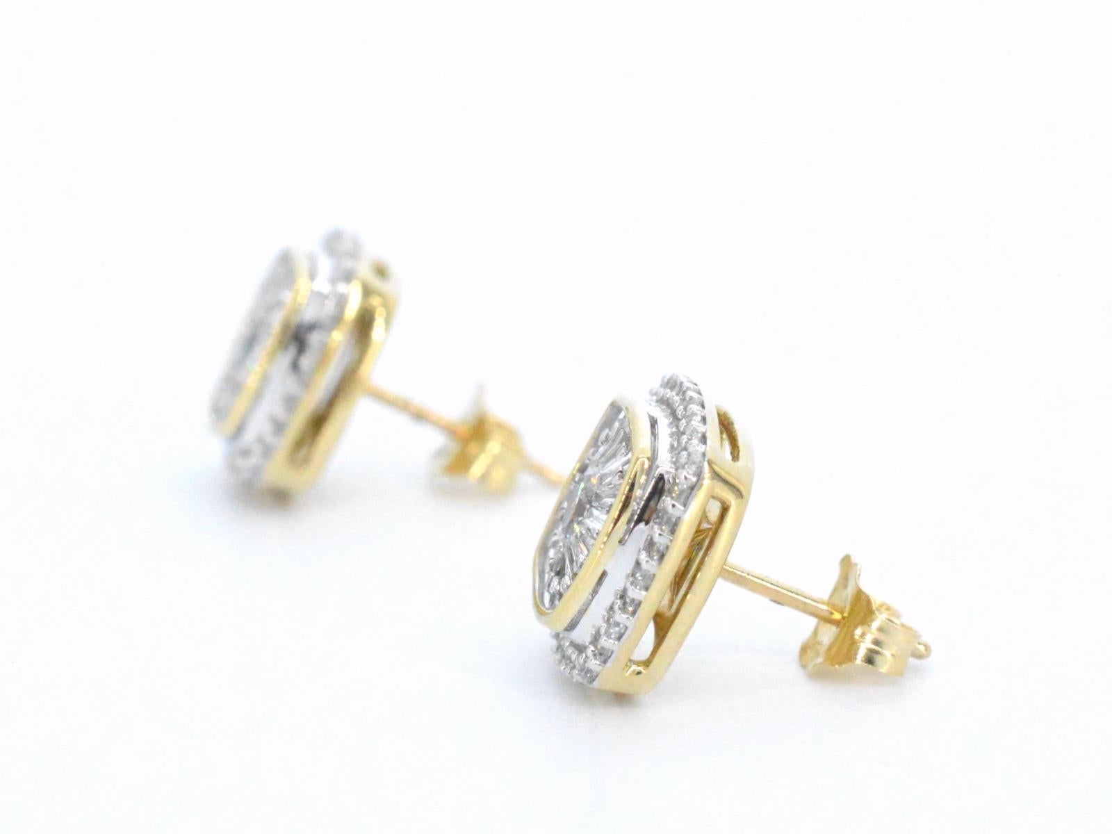 Contemporary Gold Entourage Earrings Set with 1.20 Carat For Sale