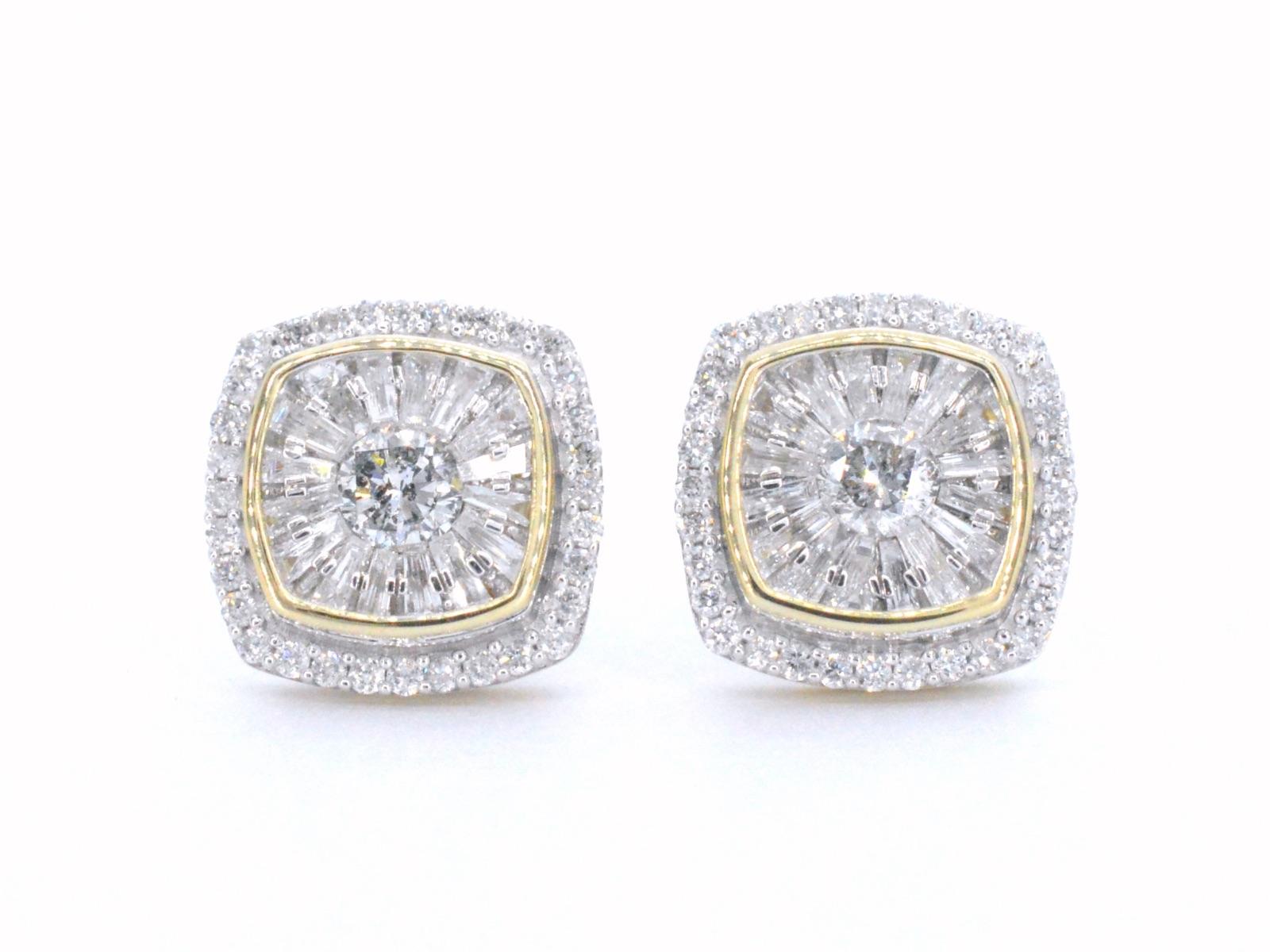 Brilliant Cut Gold Entourage Earrings Set with 1.20 Carat