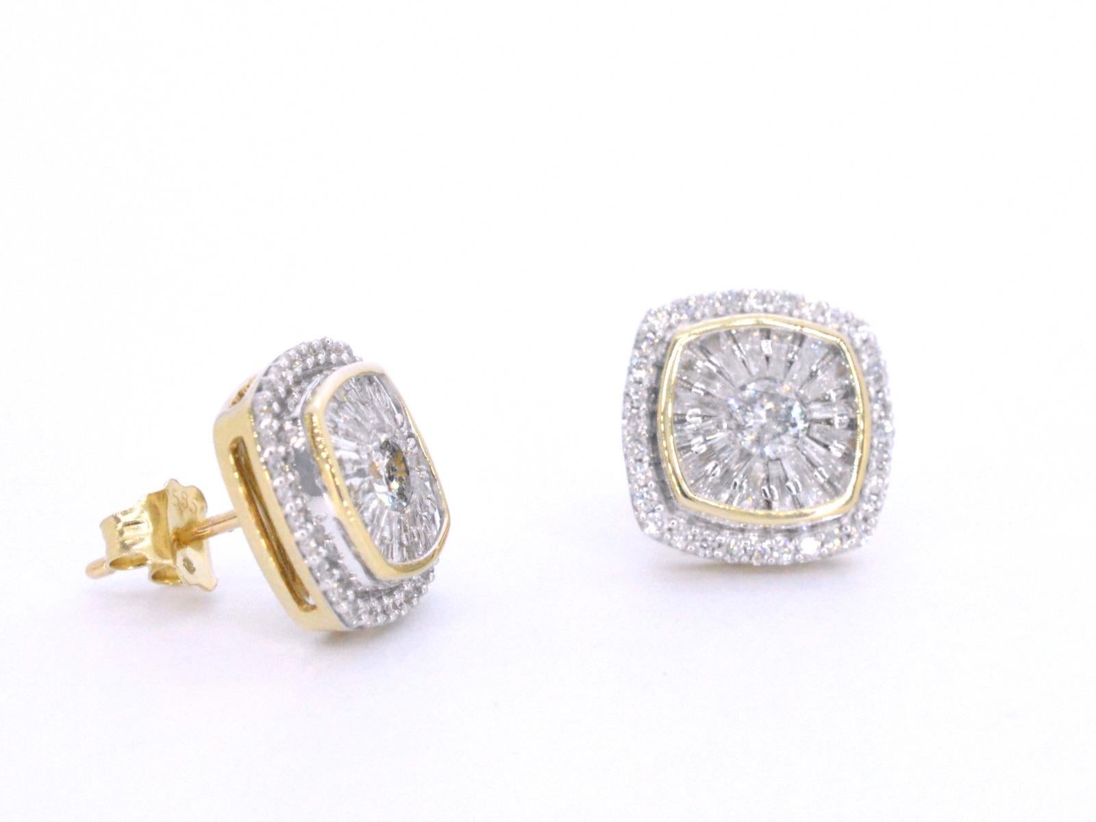 Women's Gold Entourage Earrings Set with 1.20 Carat
