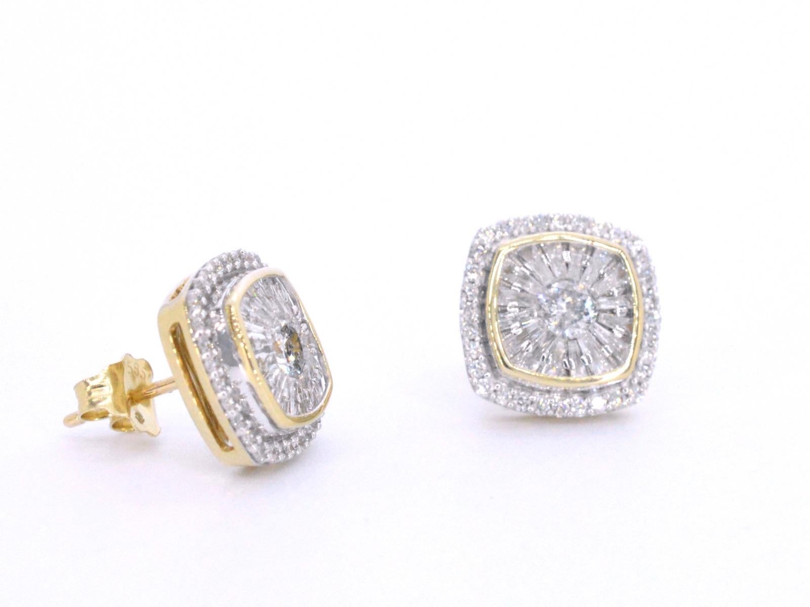 Women's Gold Entourage Earrings Set with 1.20 Carat For Sale