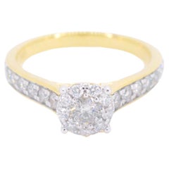 Goldtourage-Ring mit Diamanten im Brillantschliff