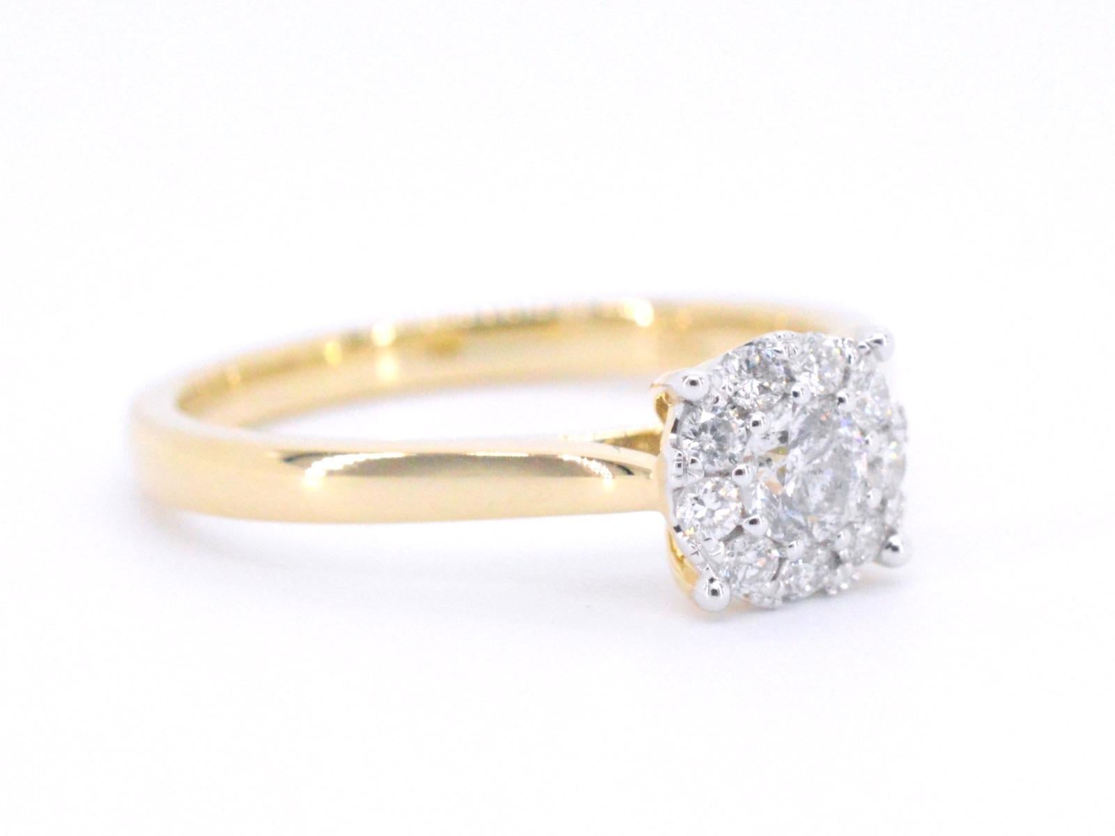 Contemporary Gold Entourage Ring with Diamonds For Sale