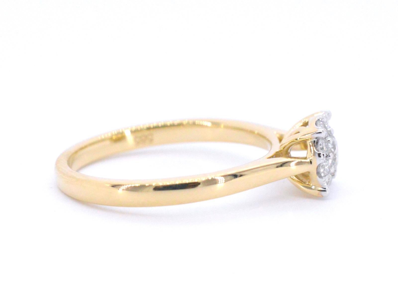 Brilliant Cut Gold Entourage Ring with Diamonds For Sale