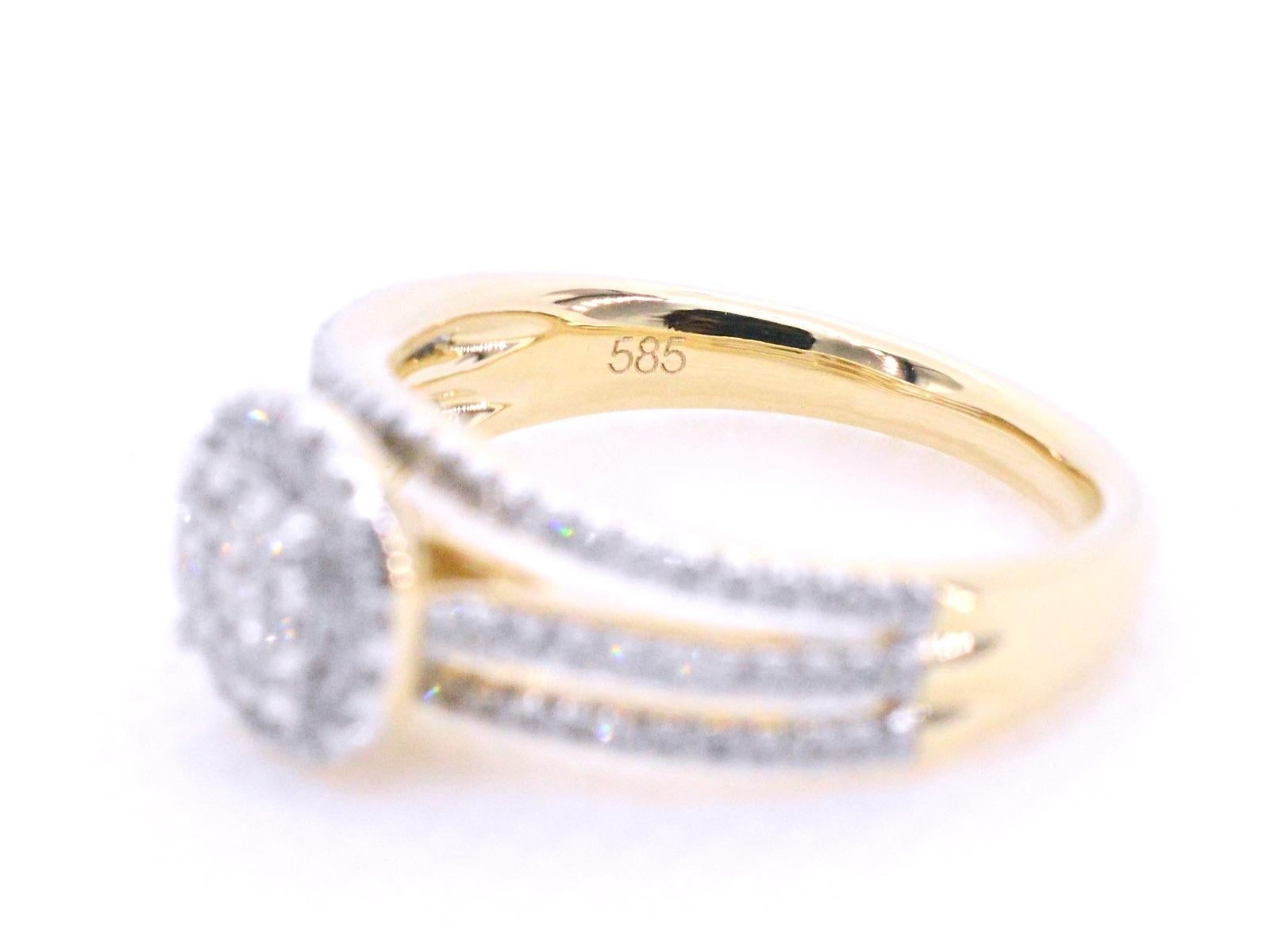 Women's Gold Entourage Ring with Diamonds For Sale