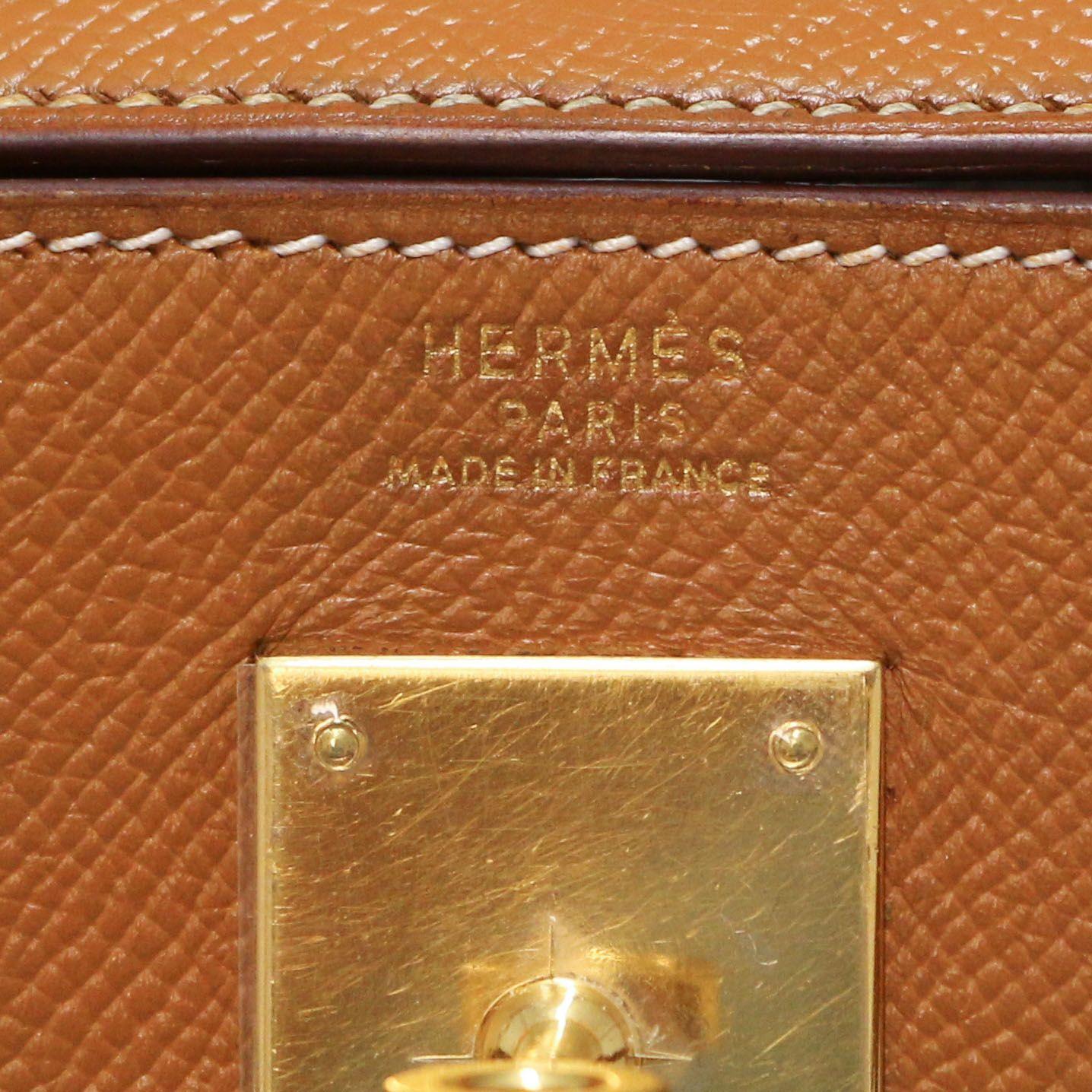 Gold Epsom HERMES Kelly 32 im Angebot 8