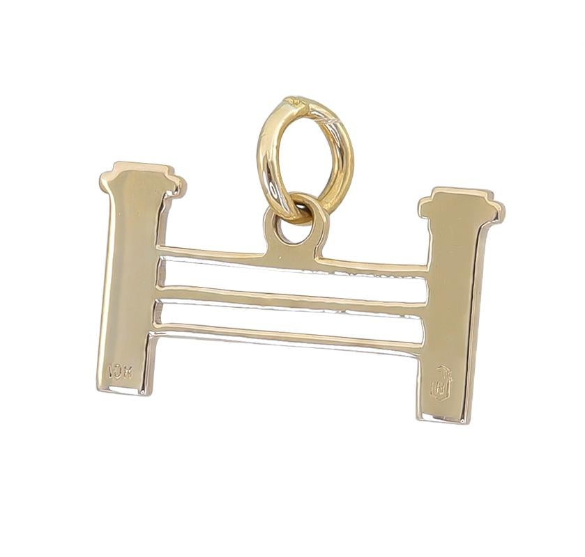Very unique subject:  a figural equestrian fence charm.  3/4