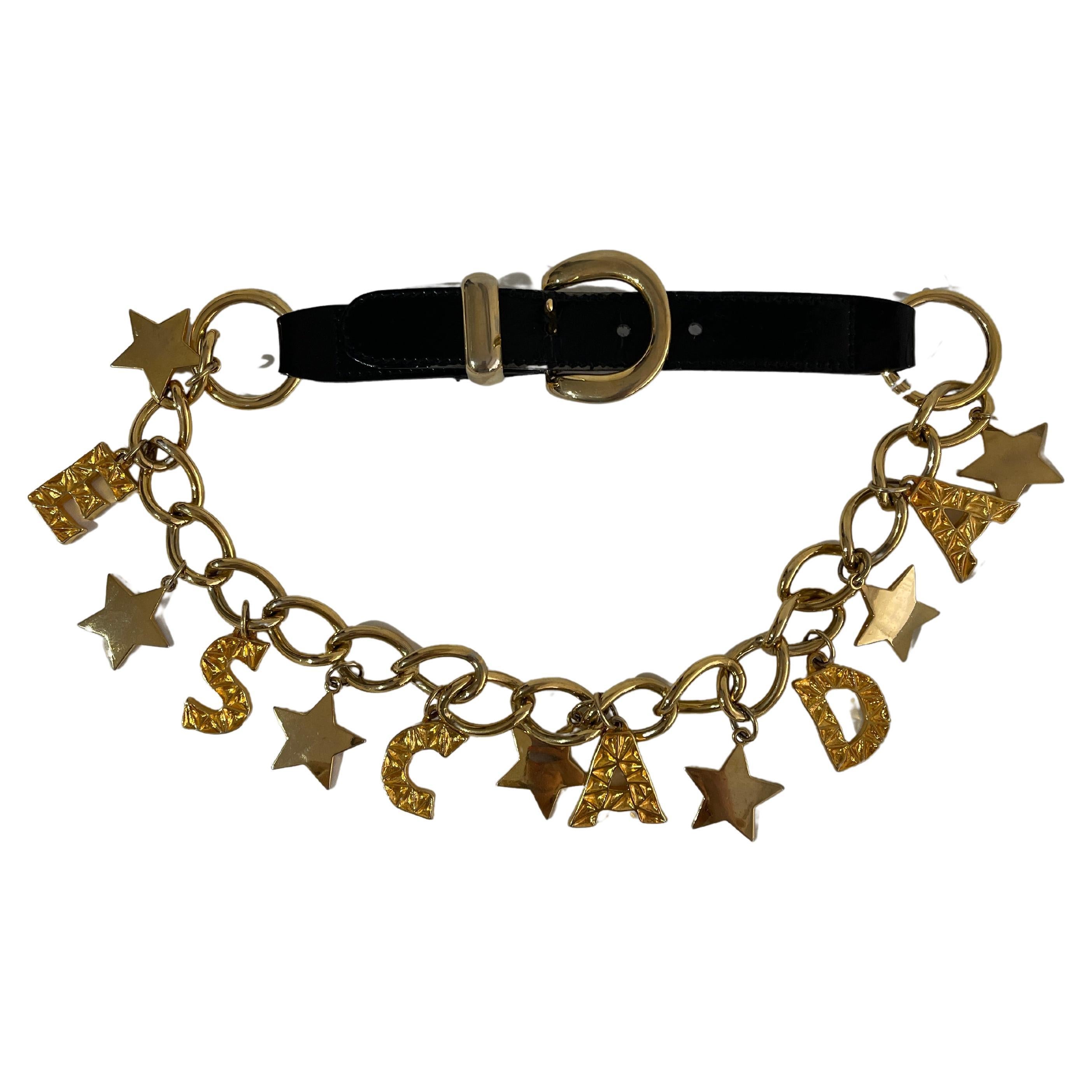 Gold Escada charm belt For Sale