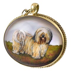 Gold Essex Crystal Dog Pendant