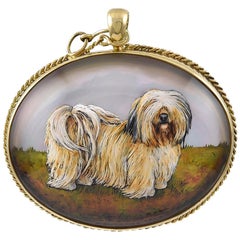 Gold Essex Crystal Dog Pendant