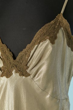 Abito da sera oro con bordo in pizzo LOLITA LEMPICKA