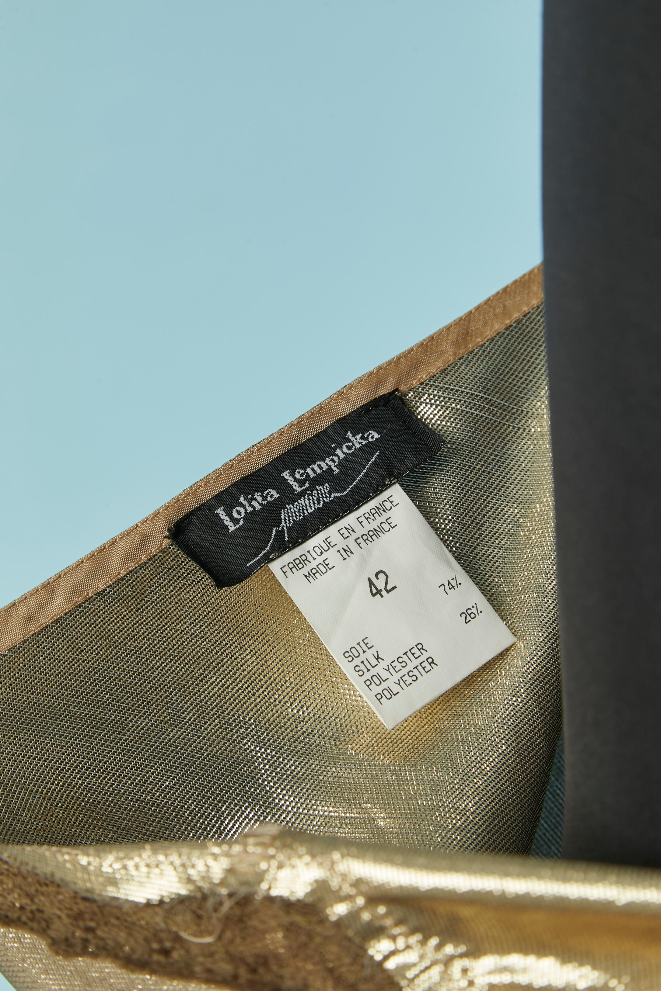 Goldfarbenes Abend-Slipkleid mit Spitzenrand LOLITA LEMPICKA im Angebot 1