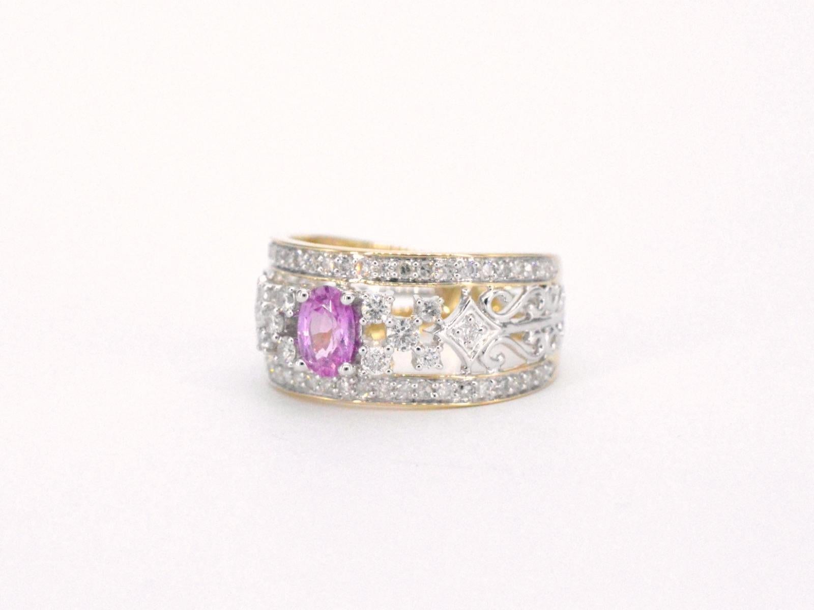 Anello esclusivo in oro con diamanti e pietra preziosa in vendita 2