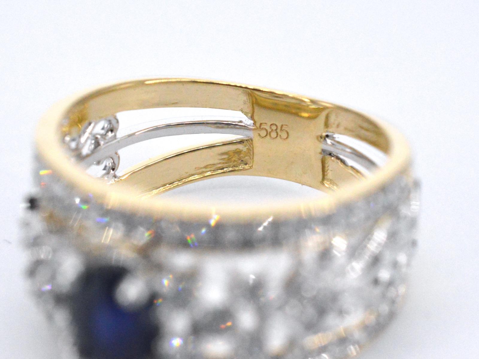 Anello esclusivo in oro con diamanti e zaffiro in vendita 3