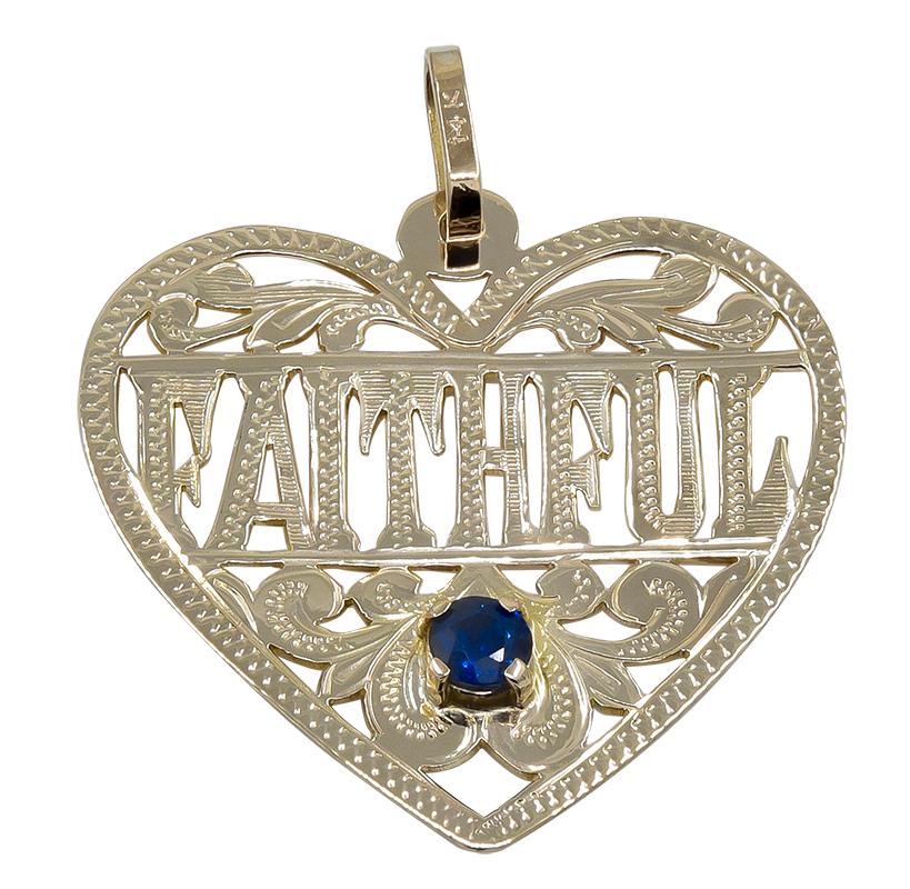 FAITHFUL Pendentif ou breloque en or Excellent état - En vente à New York, NY