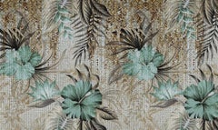 Gold Fall Wall Paper in Fabric auch für den Nassbereich geeignet