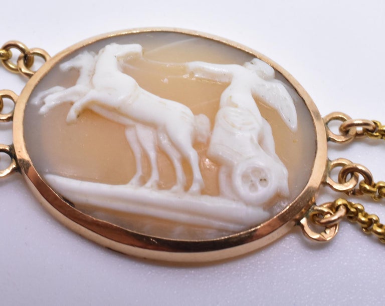 Gold Festoon "Grand Tour" Necklace with Carved Shell Cameos, circa 1830