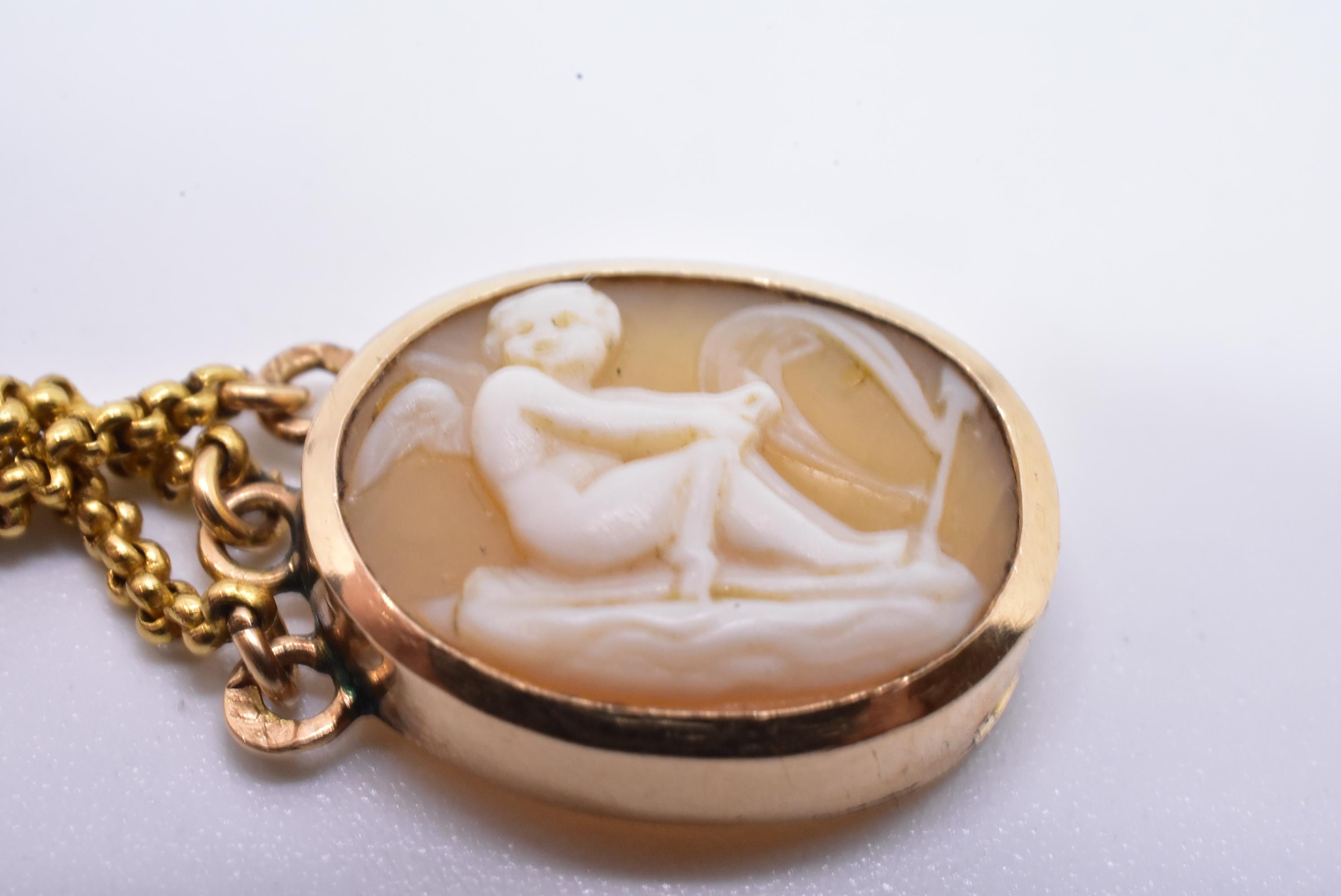 Shell Cameo Swag Necklace with Scenes of Cupid (Eros), circa 1820 11