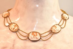 Shell Cameo Swag Necklace with Scenes of Cupid (Eros), circa 1820