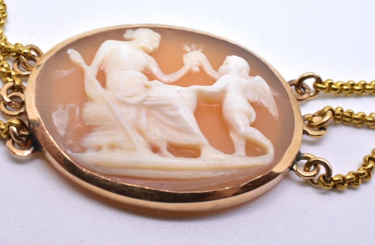 Gold Festoon "Grand Tour" Necklace with Carved Shell Cameos, circa 1830