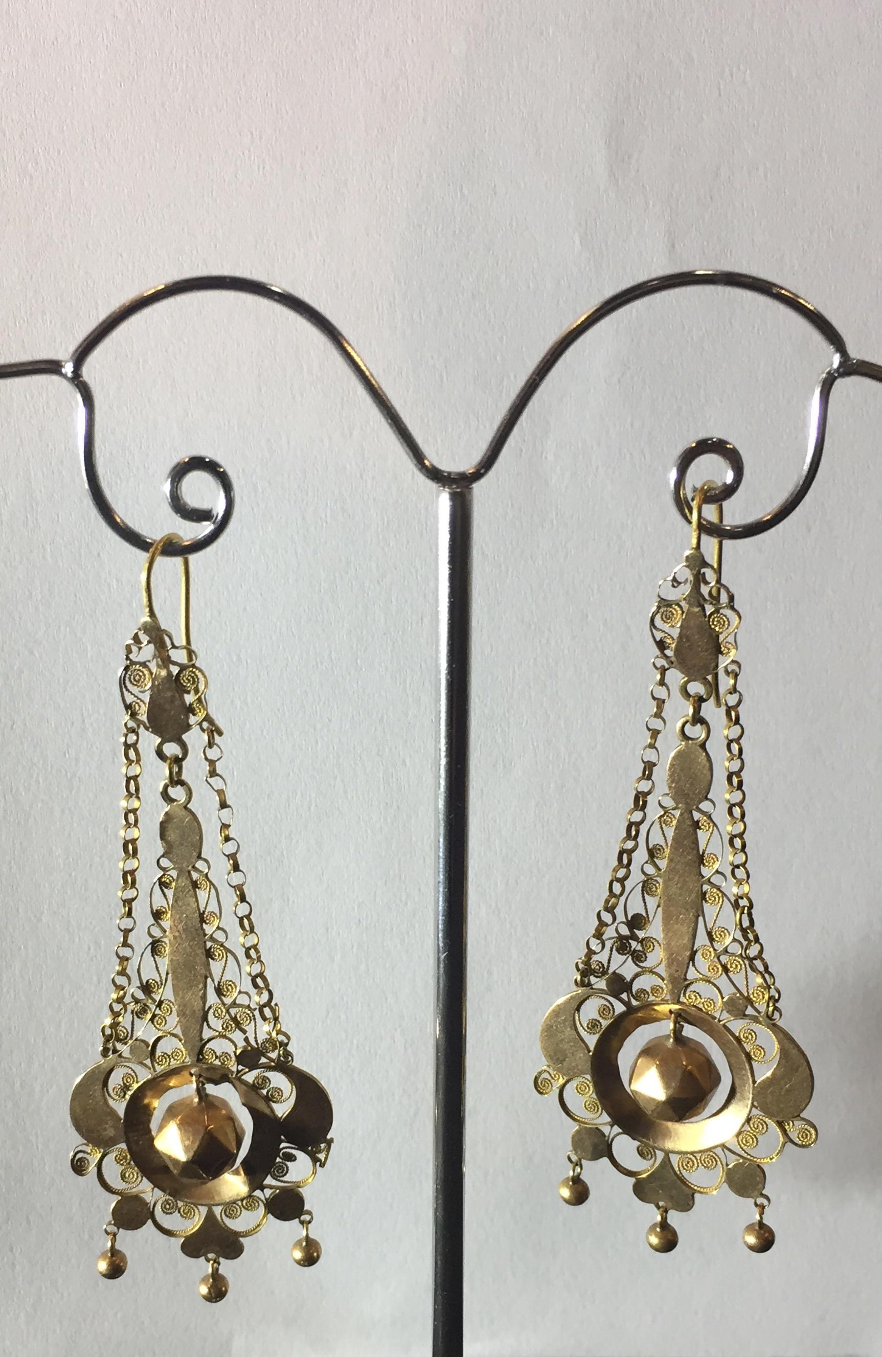 Gold filigree earrings 18kt