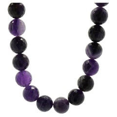 Gold Filled 19MM Amethyst Beaded Necklace