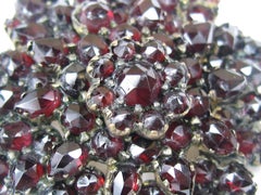 Gold Filled Blood Red Bohemian Garnet brooch Pin Antique 19th Century