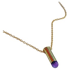 Gold filled bullet and Amethyst pendant necklace.