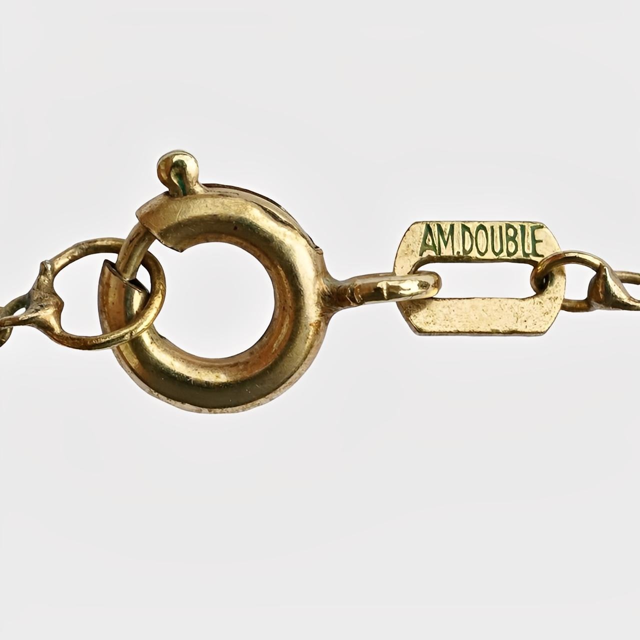 Collier à chaîne et médaillon ouvert en or circa 1920 en vente 3