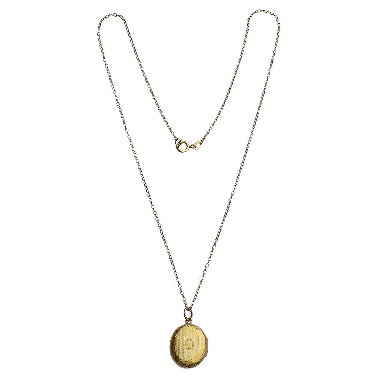 Gold Filled Chain and Opening Locket Necklace circa 1920s