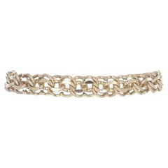 Gold gefüllt Diamantschliff Doppelbogen-Kettenarmband 7 1/4"