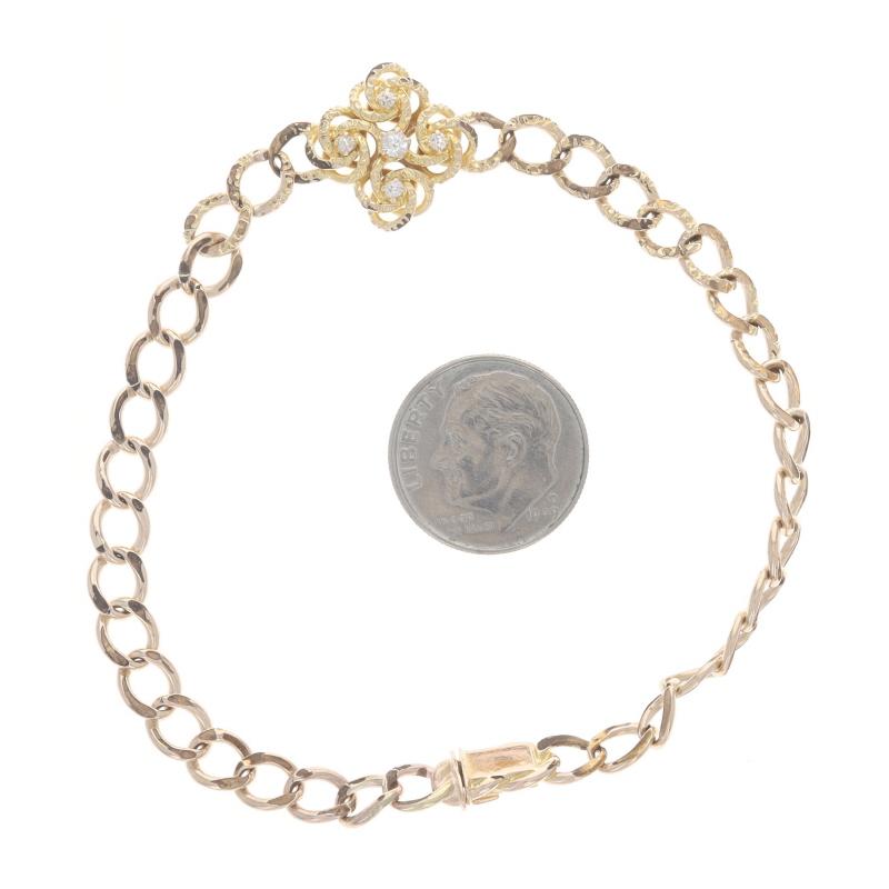 Gold Filled Diamond Victorian Love Knot Bracelet 7 3/4
