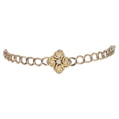 Gold Filled Diamond Victorian Love Knot Bracelet 7 3/4" - Mine .12ctw Antique