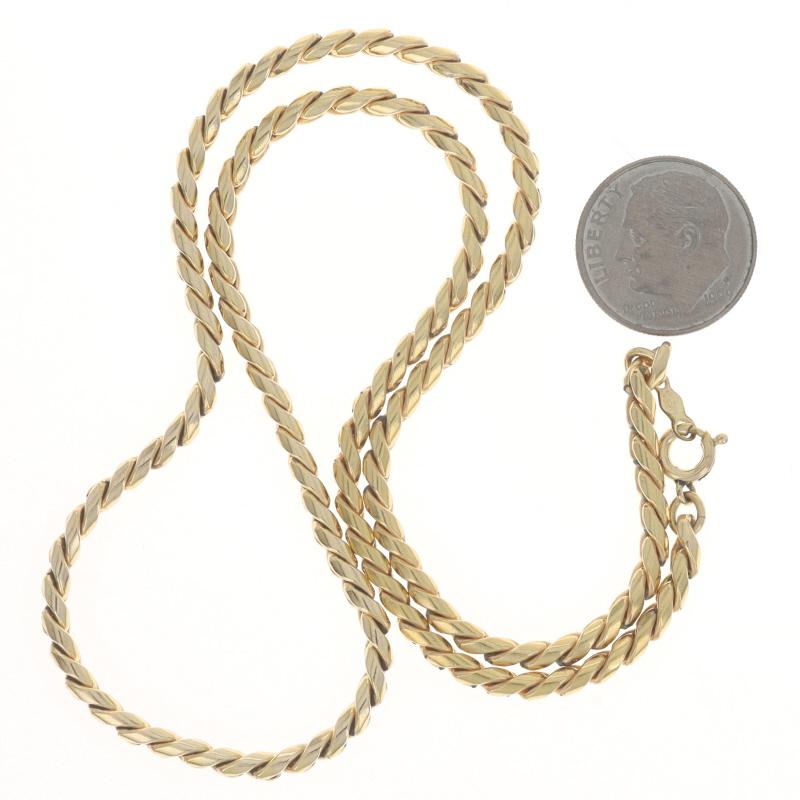 da uomo o donna Collana con catena a cordoncino fantasia riempita d'oro da 17 pollici in vendita