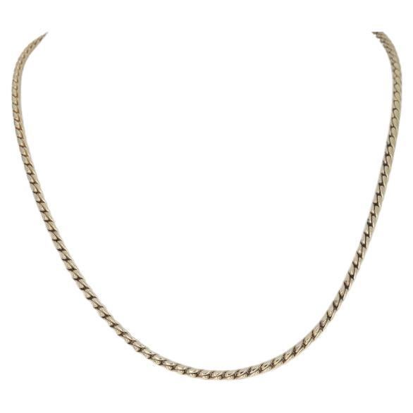 Collana con catena a cordoncino fantasia riempita d'oro da 17 pollici in vendita