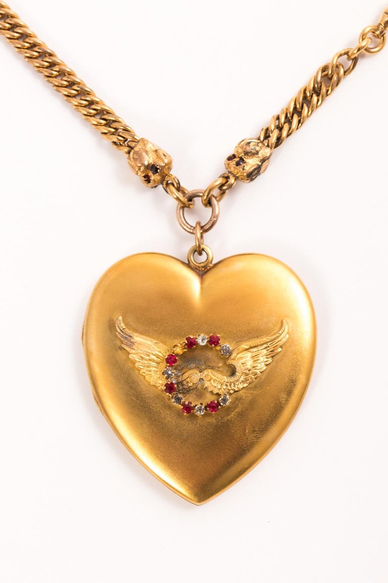 Gold Filled Figural Watch Chain Necklace For Sale at 1stdibs