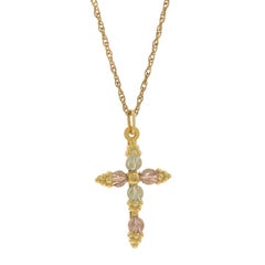 Gold Filled Grapevine Cross Pendant Necklace 18 3/4" - 10k 1/20 12k Faith