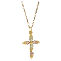 Gold Filled Grapevine Cross Pendant Necklace 18 3/4" - 10k 1/20 12k Faith